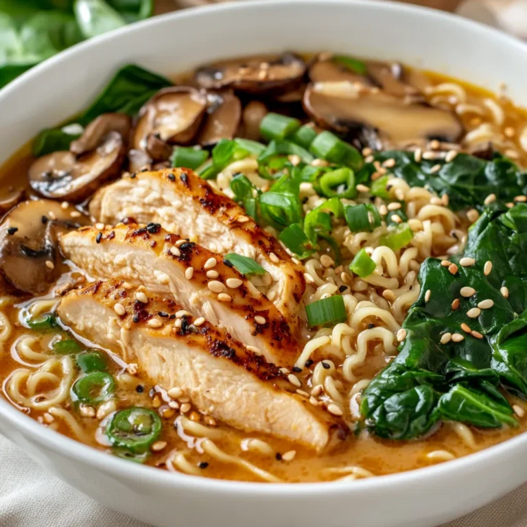 Exploring the world of comfort food often leads us to the vibrant and spicy realm of ramen. This Fiery Chicken Ramen with Velvety Garlic Sauce is a delightful blend of savory flavors, warming spices, and creamy texture. The tender boneless chicken thighs are marinated in a spicy mixture of soy sauce, Sriracha, and sesame oil, resulting in a heat sensation that contrasts beautifully with the creaminess of the garlic sauce. Not only does this dish awaken your taste buds, but it also embodies the essence of a fulfilling meal.