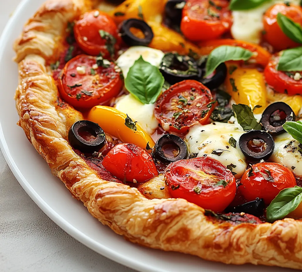 Puff pastry serves as an incredibly versatile and gourmet base for pizzas, elevating a classic dish to new heights with its light, flaky texture. The rich layers of the pastry provide a delicate crunch that beautifully contrasts with the toppings. This homemade puff pastry pizza is also an excellent canvas for your creativity, allowing you to customize it with fresh ingredients according to your preferences.