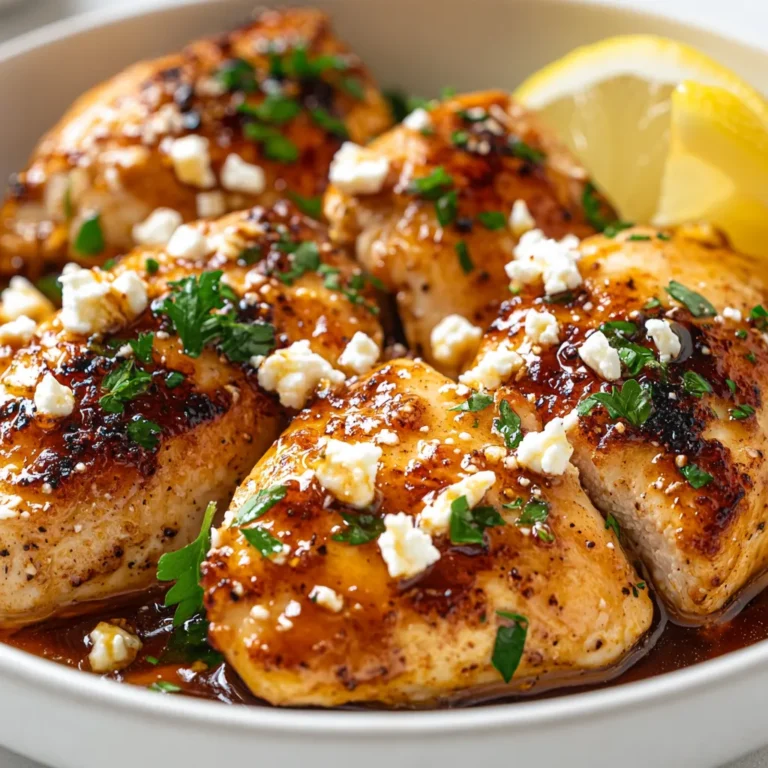 The blend of spicy and sweet in culinary creations can be a match made in heaven, and this Spicy Honey Feta Chicken Delight is a perfect example. Each element of the dish works harmoniously to elevate the taste of juicy chicken breasts. The honey sauce, infused with a hint of heat from red pepper flakes, beautifully complements the creaminess of crumbled feta cheese. This excellent combination provides a true feast for the senses; the flavors dance across the palate, leaving you craving more.