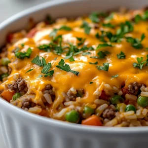Exploring classic comfort food, Cheesy Hamburger Rice Casserole Delight stands out as a hearty and satisfying meal option. This delightful casserole combines ground beef, uncooked rice, cheese, and mixed vegetables into a single dish that is both fulfilling and simple to prepare. The flavors meld beautifully during baking, creating a savory experience that warms the heart and soul.