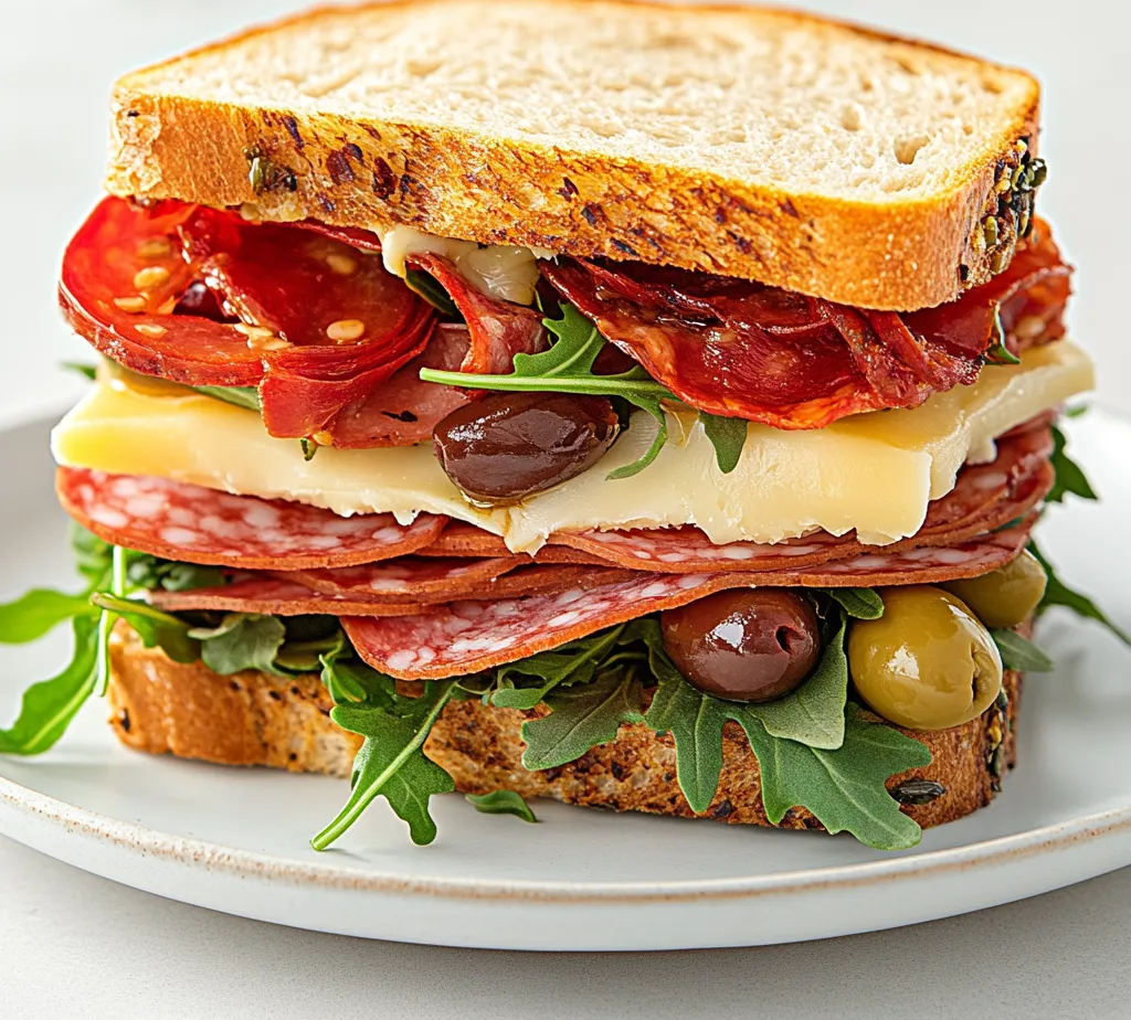 A delightful exploration into the world of sandwiches, the Chopped Italian Delight Sandwich captures the essence of Italian flavors wrapped in a crusty ciabatta roll. It's no surprise that this sandwich has become a favorite for many, infusing traditional ingredients to create an enjoyable medley of tastes and textures. With a combination of finely sliced salami, capicola, and mortadella, layered with provolone cheese and a variety of flavorful vegetables, this recipe brings the streets of Italy right to your kitchen.