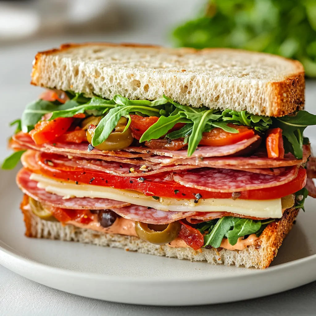 A delightful exploration into the world of sandwiches, the Chopped Italian Delight Sandwich captures the essence of Italian flavors wrapped in a crusty ciabatta roll. It's no surprise that this sandwich has become a favorite for many, infusing traditional ingredients to create an enjoyable medley of tastes and textures. With a combination of finely sliced salami, capicola, and mortadella, layered with provolone cheese and a variety of flavorful vegetables, this recipe brings the streets of Italy right to your kitchen.