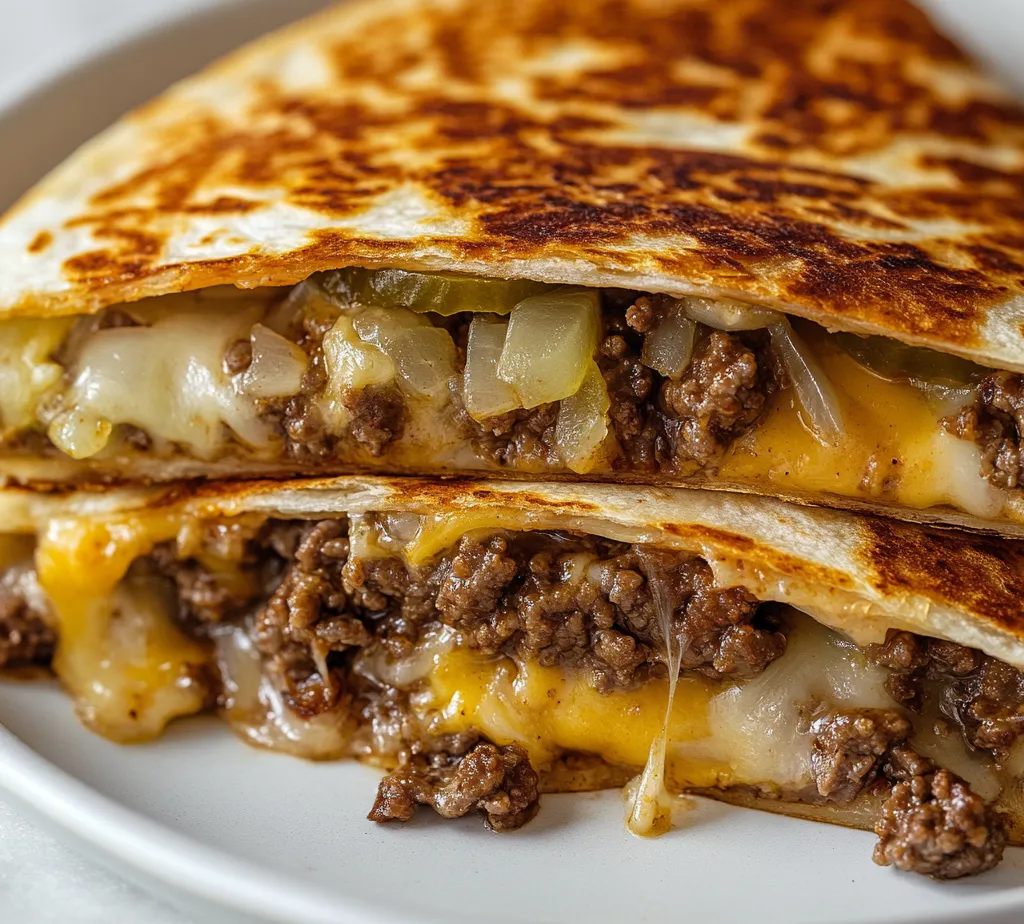 Exploring the delightful fusion of a smashburger and a quesadilla, this recipe offers a comforting meal that is as satisfying as it is flavorful. The Dreamy Smashburger Quesadillas are designed to cater to both burger enthusiasts and quesadilla lovers, delivering the best of both worlds in each bite. With a combination of gooey cheese, juicy beef, and zesty pickles, these quesadillas are sure to be a hit at any gathering or family dinner.
