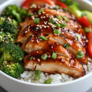 Exploring bold and delicious flavors, the Spicy Honey-Glazed Chicken Bowl is a perfect blend of savory, spicy, and sweet elements all in one dish. Featuring juicy chicken thighs marinated in a mixture of aromatic spices, this recipe culminates in a satisfying meal that is as delightful to the eyes as it is to the palate. The addition of hot honey creates a glaze that brings everything together, enhancing the flavors and making each bite a burst of personality.