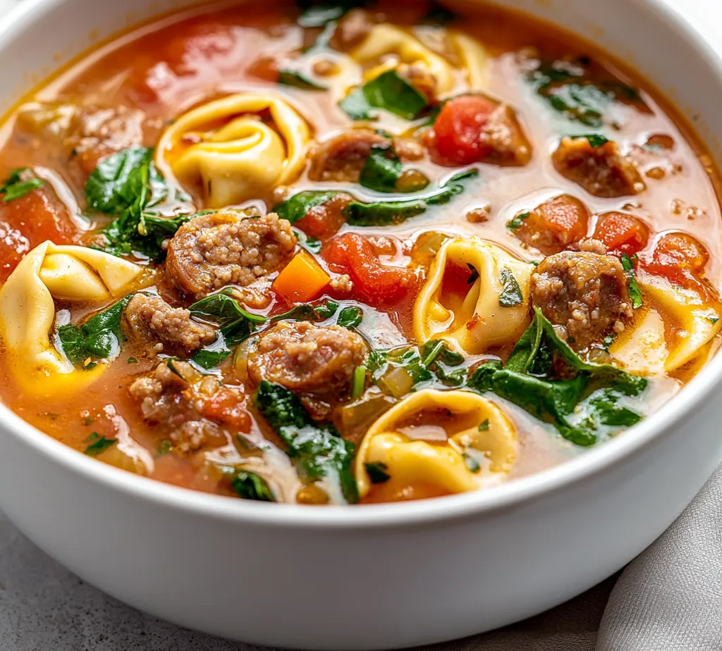 The chill of autumn invites hearty comforts to our tables, and what better way to embrace the season than with a warm bowl of Harvest Sausage Tortellini Soup with Spinach? This delightful dish marries the robust flavors of Italian sausage with the freshness of spinach and tender tortellini, creating a nourishing meal that is both satisfying and easy to prepare. The combination of savory sausage, aromatic herbs, and delicate pasta makes this soup a standout choice for cozy nights in or gatherings with loved ones.