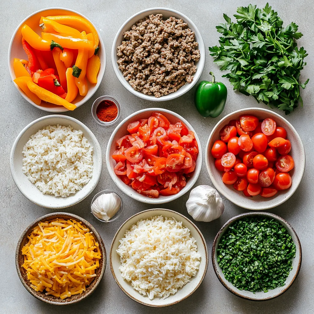 Unstuffed bell peppers casserole is a comforting and flavorful dish that's perfect for busy weeknights or family gatherings. With all the traditional ingredients of stuffed bell peppers but in a simplified form, this casserole offers a delightful combination of flavors and textures. The hearty blend of ground meat, rice, and bell peppers is deliciously seasoned and topped with melted cheese, making it an irresistible meal for everyone at the table.