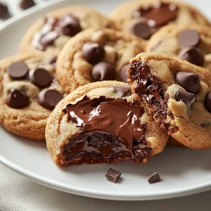 Nutella-Stuffed Chocolate Chip Cookies combine the classic appeal of chocolate chip cookies with the luxurious, creamy goodness of Nutella. These cookies capture a perfect balance between the familiar taste of buttery cookies and the rich, hazelnut flavor of Nutella. When you bite into one of these cookies, you’re greeted with a warm, gooey center that contrasts beautifully with the slightly crisp edges, making it an irresistible treat for both kids and adults.