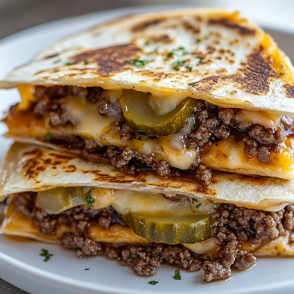 Exploring the delightful fusion of a smashburger and a quesadilla, this recipe offers a comforting meal that is as satisfying as it is flavorful. The Dreamy Smashburger Quesadillas are designed to cater to both burger enthusiasts and quesadilla lovers, delivering the best of both worlds in each bite. With a combination of gooey cheese, juicy beef, and zesty pickles, these quesadillas are sure to be a hit at any gathering or family dinner.