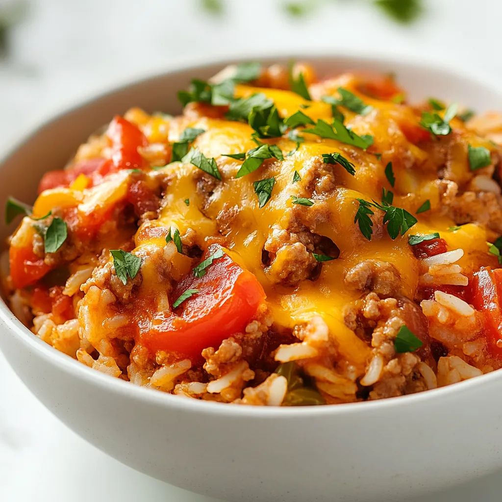 Unstuffed bell peppers casserole is a comforting and flavorful dish that's perfect for busy weeknights or family gatherings. With all the traditional ingredients of stuffed bell peppers but in a simplified form, this casserole offers a delightful combination of flavors and textures. The hearty blend of ground meat, rice, and bell peppers is deliciously seasoned and topped with melted cheese, making it an irresistible meal for everyone at the table.
