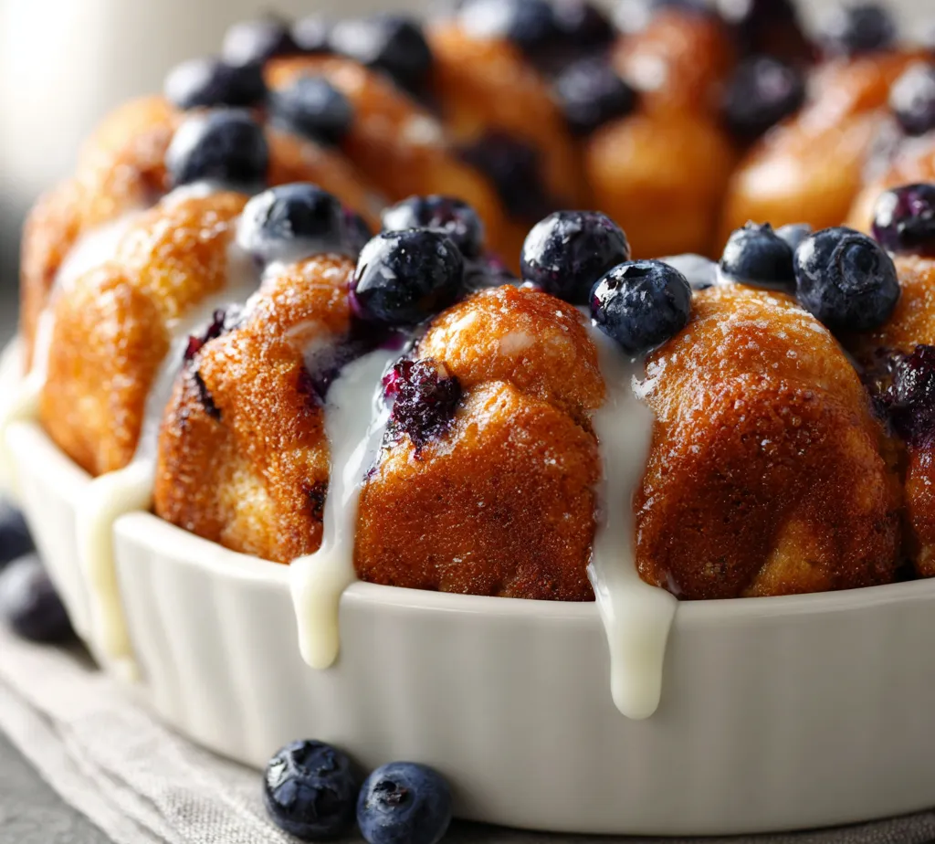 Exploring the delightful world of baked goods, blueberry monkey bread is a treat that combines fluffy dough with the burst of fresh blueberries. This sweet, sticky pastry is perfect for leisurely brunches or as a whimsical dessert. When baking this delicious concoction, the warmth of the yeast, the sweetness of sugar, and the tanginess of lemon juice meld beautifully in each fluffy bite, creating an indulgent experience for your taste buds.