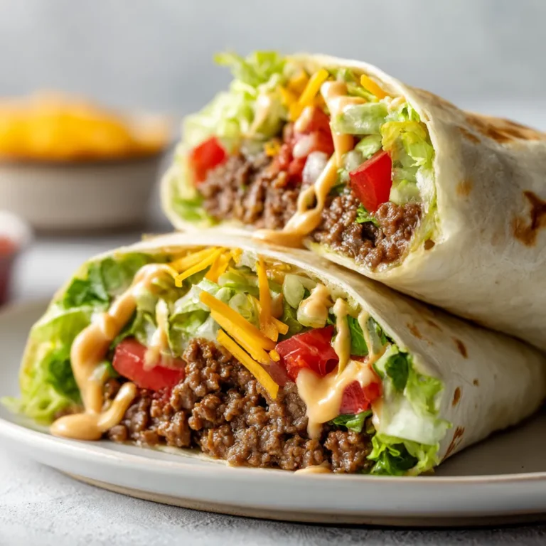 The Big Mac Wraps Delight is a fantastic twist on the classic Big Mac, combining familiar flavors with the convenience of a wrap. Perfect for busy weeknights or casual gatherings, this recipe is not only quick to whip up but also pleasing to the palate. It features a savory blend of ground beef, fresh toppings, and a creamy special sauce, delivering all the nostalgic taste of the beloved burger in a portable format. Ideal for both children and adults, these wraps promise to satisfy hunger and cravings alike.