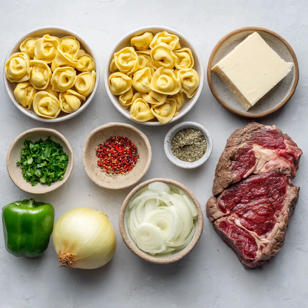 Cheesesteak Tortellini in Creamy Provolone Sauce is a delicious and comforting dish that expertly combines the rich, savory flavors of a classic cheesesteak with the tender texture of cheese tortellini. This culinary creation melds together perfectly cooked tortellini with premium ribeye steak, vibrant vegetables, and a sumptuous creamy sauce, resulting in an indulgent meal that's sure to satisfy. Whether you're looking for a quick weeknight dinner or a dish to impress guests at a gathering, this Cheesesteak Tortellini offers a delightful experience that is both satisfying and rich in flavor.