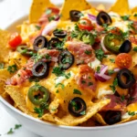 Exploring the delightful fusion of culinary traditions, gourmet crispy charcuterie nachos elevate the classic snack to a whole new level. Packed with an enticing mix of cheeses, cured meats, and fresh toppings, they provide an explosion of flavors in every bite. The combination of crispy tortilla chips with layers of melt-in-your-mouth cheese alongside the savory richness of assorted cured meats makes these nachos a standout dish for any occasion.