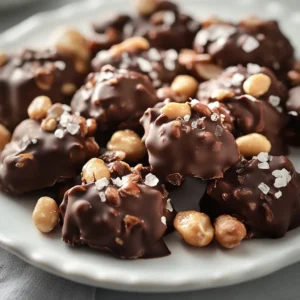 Chocolate-covered peanut clusters are a delightful combination of crunchy roasted peanuts enveloped in a rich layer of melted chocolate. These sweet and salty snacks are not only indulgent but also simple to prepare at home, making them an ideal choice for any occasion. The contrast between the creamy chocolate and the hearty peanuts brings a satisfying flavor profile that can please a variety of palates, whether they lean sweet or savory.