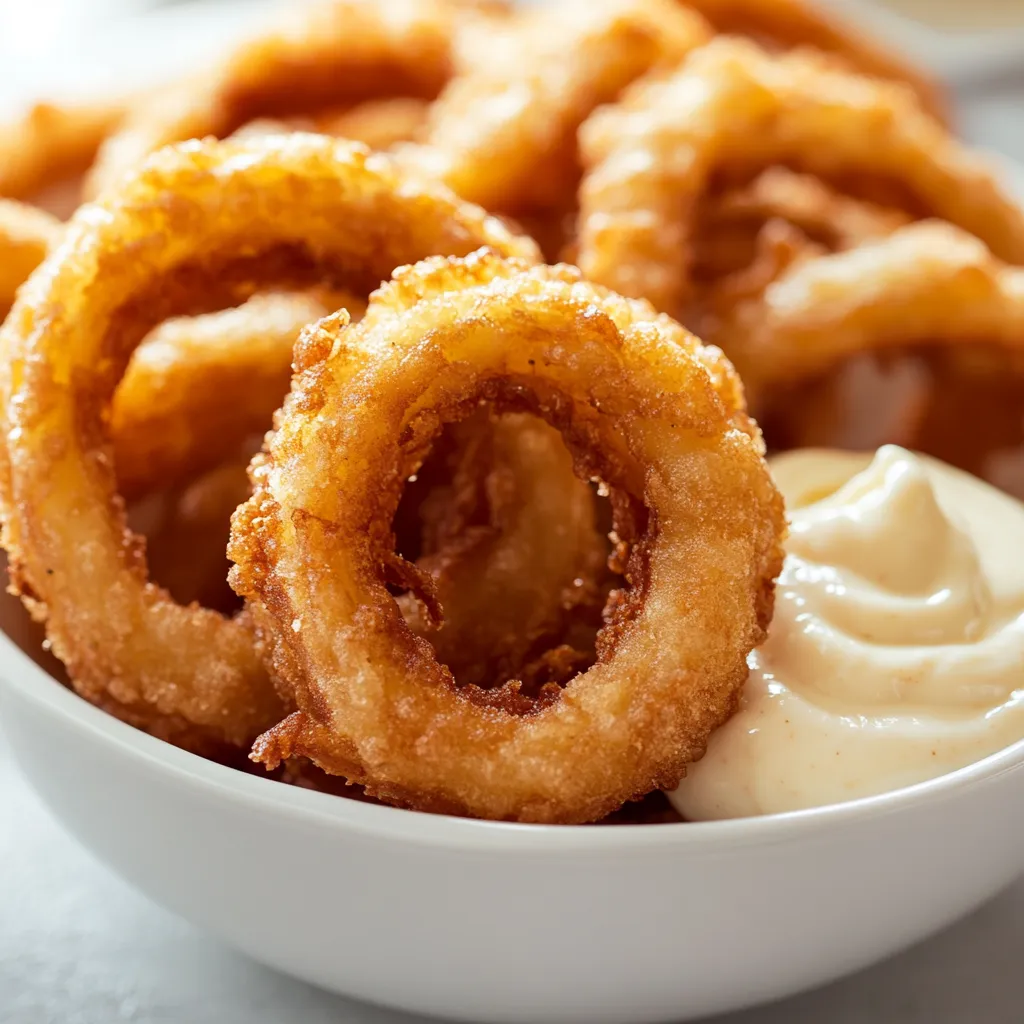 The irresistible allure of crispy onion rings is hard to resist. These iconic deep-fried snacks are known for their crunchy exterior and tender onion center, making them a favorite among many. This recipe elevates the classic onion ring by pairing it with a zesty aioli that brings a delightful sharpness to each bite. Whether served as a scrumptious appetizer at a gathering or a side dish for your favorite burger, these crispy onion rings will undoubtedly be a hit at your table.