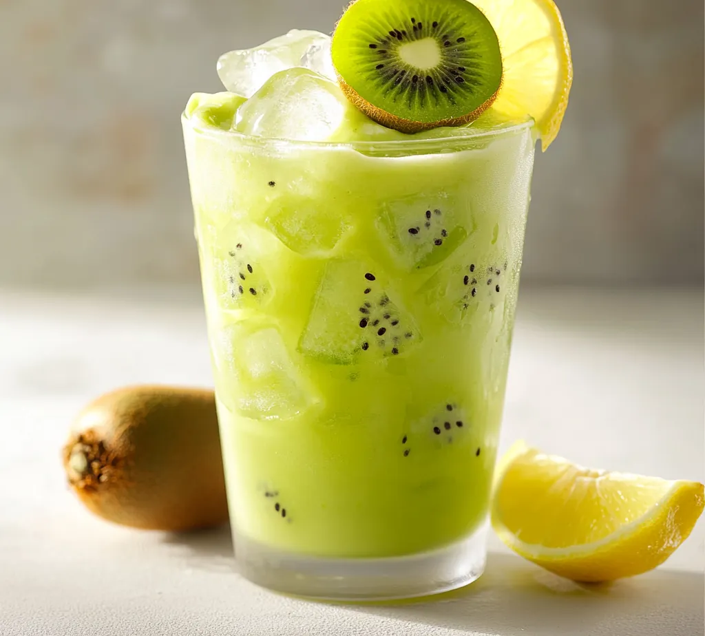 The Kiwi Lemon Cream Delight is a refreshing drink that perfectly balances the tartness of fresh lemons with the sweetness of ripe kiwis. This vibrant beverage is not only visually appealing but also provides a delightful twist on your typical summer drink. With a thick layer of creamy kiwi-lemon goodness resting on top of a bubbling concoction, every sip offers a burst of fruity flavor that’s both invigorating and satisfying. Whether you're hosting a sun-drenched brunch, enjoying a leisurely afternoon by the pool, or simply searching for something light and delicious to sip, this drink is your answer.