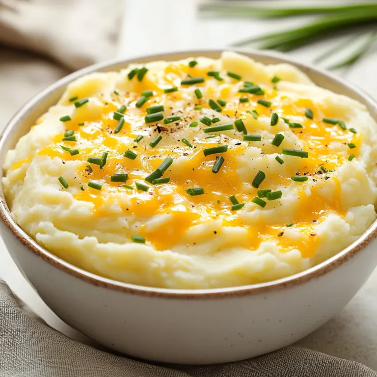 Cheesy mashed potatoes are the ultimate comfort food that can elevate any meal with their irresistible creaminess and decadent flavor. These mashed potatoes are not just a side dish; they are a savory delight that brings warmth and satisfaction to your dining experience. The rich combination of sharp cheddar cheese, smooth cream cheese, and creamy butter ensures that every bite is a delightful experience, making this dish a favorite for many.
