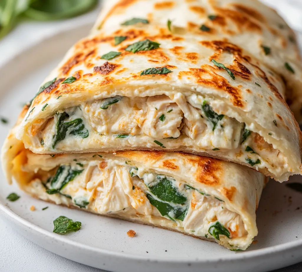 Cheesy Garlic Chicken Wraps are a delicious fusion of flavors that deliver comfort and satisfaction in every bite. Combining tender shredded chicken with creamy cheeses, aromatic garlic, and fresh vegetables, this recipe offers a delightful twist on classic wraps that is sure to please everyone at the table. With each bite, you'll experience the richness of cheese against the backdrop of savory chicken, making it an ideal dish for both casual dinners and special occasions.