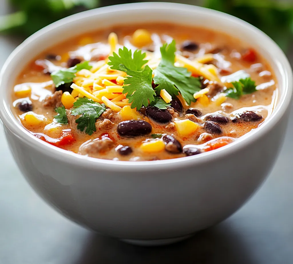 Creamy Beef Taco Soup Delight is a wonderful combination of flavors that encapsulates the essence of comfort food. This homestyle soup marries the richness of ground beef with a medley of beans and corn, complemented by the creaminess of heavy cream and a hint of taco seasoning. Perfect for those chilly nights or whenever you crave something hearty, this soup is not just a meal but an experience—ideal for family cozy dinners and casual gatherings.