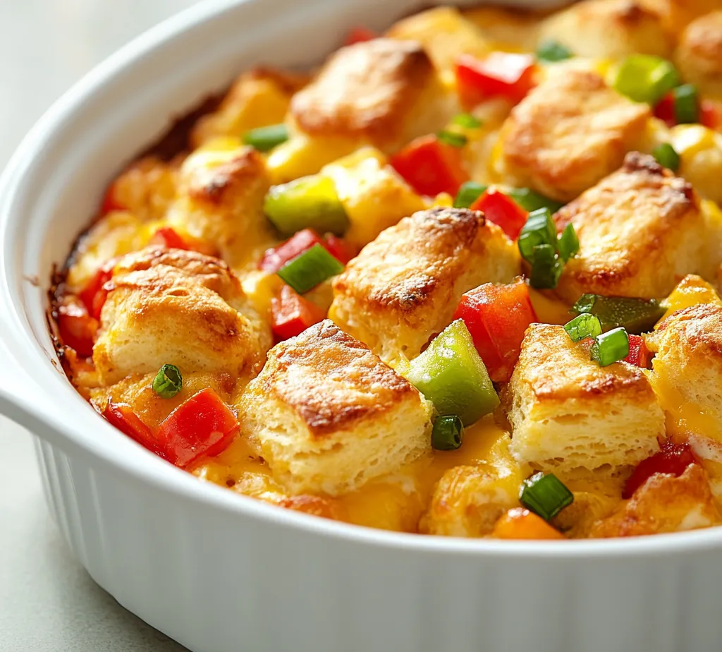 The Savory Biscuit Breakfast Casserole Delight is the ultimate way to kickstart your day, offering a fabulous fusion of hearty flavors and comforting textures. The dish combines the richness of eggs with the savory goodness of sausage or ham, all enveloped in flaky biscuit dough, making it a beloved choice for breakfast enthusiasts. It’s not just a meal; it's a gathering centerpiece, seamlessly accommodating families or brunch events, and the colorful medley of fresh vegetables elevates both its taste and visual appeal.