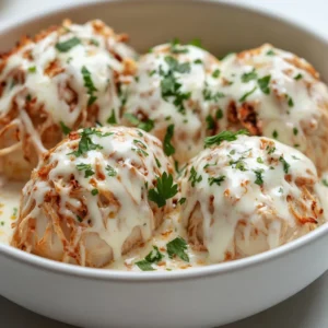 The comforting fusion of shredded chicken and creamy cheese tucked into golden crescent rolls makes Chicken Pillows an irresistible dish. This delectable recipe not only satisfies hunger but also provides a delightful culinary experience, perfect for any occasion. Each bite delivers a satisfying crunch from the flaky crescent roll dough, while the creamy chicken filling offers rich flavors enhanced by aromatic herbs and spices. When paired with a luxurious creamy Parmesan sauce, these pillows promise layers of flavor and texture that are sure to impress family and friends alike.