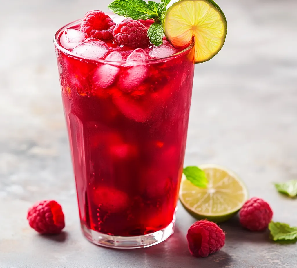 The Raspberry Hibiscus Refresher is a vibrant and delightful beverage perfect for those warm sunny days when you crave something refreshing. This easy-to-make drink captures the essence of summer, combining floral notes from dried hibiscus flowers with the tart sweetness of fresh raspberries and a zing of lime juice. Not only does it look stunning with its deep red hue, but it also provides a beautiful balance of flavors that tantalize your taste buds.