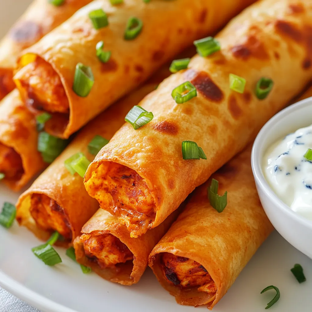 Explore the delightful fusion of flavors and textures with Spicy Buffalo Chicken Taquitos. This recipe invites you to indulge in the irresistible combination of shredded chicken, zesty buffalo sauce, and creamy cheese all wrapped in a crispy tortilla. When you take a bite, the crunch of the perfectly baked exterior gives way to a rich and flavorful filling that’s bursting with a spicy kick. These taquitos are great for gatherings, serving as a perfect appetizer, or having them as a family dinner favorite.