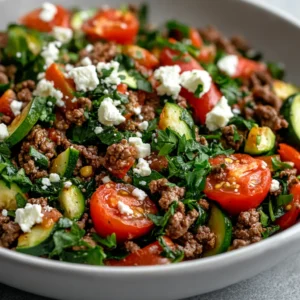 The Mediterranean Ground Beef Stir-Fry is a delightful dish that combines the robust flavors of Mediterranean cuisine with the convenience of a quick meal. This dish captures the essence of fresh vegetables, savory spices, and lean protein, making it a perfect option for a weeknight dinner or a lunch packed with flavor. The combination of sautéed ground beef with vibrant vegetables results in a colorful and appetizing stir-fry that is sure to please.