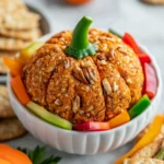 Exploring creative and fun appetizers for gatherings is always a delightful endeavor. This pumpkin-shaped cheese ball promises to be the centerpiece of your next party, combining flavors and visuals that are sure to impress your guests. With its creamy texture and savory ingredients, this dish is celebrated for its festive appeal and delicious taste. Whether you’re hosting a Halloween party, a fall gathering, or simply a family get-together, this cheese ball matches the occasion perfectly. Its vibrant color and playful shape instantly catch the eye, inviting everyone to dig in.