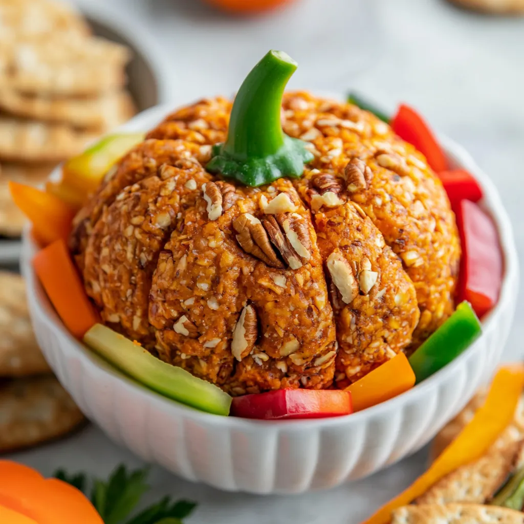 Exploring creative and fun appetizers for gatherings is always a delightful endeavor. This pumpkin-shaped cheese ball promises to be the centerpiece of your next party, combining flavors and visuals that are sure to impress your guests. With its creamy texture and savory ingredients, this dish is celebrated for its festive appeal and delicious taste. Whether you’re hosting a Halloween party, a fall gathering, or simply a family get-together, this cheese ball matches the occasion perfectly. Its vibrant color and playful shape instantly catch the eye, inviting everyone to dig in.