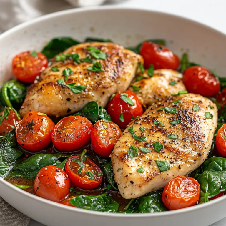 The Lemon Garlic Chicken Skillet Sensation is a delightful dish that brings together zesty lemon flavors, aromatic garlic, and tender chicken breasts, all cooked perfectly in one skillet. This recipe is not only quick and easy, but it also boasts a vibrant medley of fresh vegetables, making it a wholesome choice for any weeknight dinner. The tender chicken, paired with the freshness of spinach and the sweetness of cherry tomatoes, creates a harmonious balance of flavors that will tantalize your taste buds.