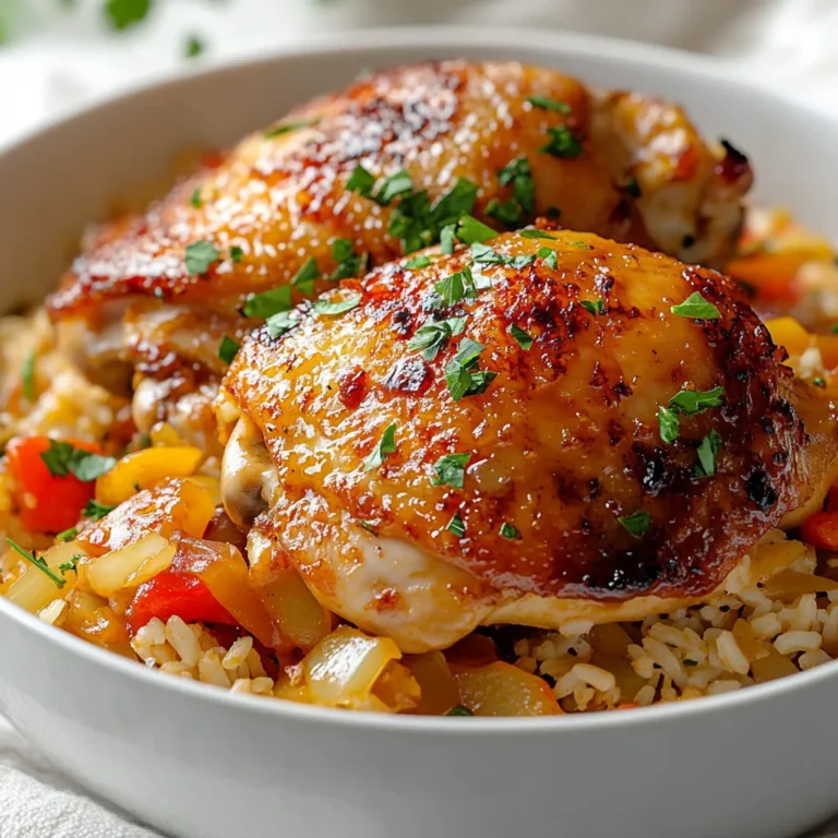 The allure of a hearty, comforting dish lies in its ability to warm the soul while tantalizing the taste buds. Smothered Chicken and Rice Delight embodies this philosophy, offering a symphony of flavors that brings the family together around the dinner table. This dish features succulent chicken thighs paired with creamy rice, enveloped in a rich, savory sauce that is perfectly seasoned to enhance every bite. The combination of tender, seared chicken and aromatic vegetables creates a delightful meal that celebrates simplicity and satisfaction.
