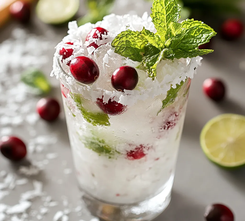 The Festive Coconut Mojito offers a delightful twist on the classic mojito, infusing tropical flavors that perfectly complement the warmth of any holiday gathering. This refreshing drink not only brings a vibrant splash of color to your table but also excites the palate with its unique blend of sweetness and tartness. Imagine sipping on a chilled mojito infused with the aroma of fresh mint and the creamy richness of coconut as you celebrate with family and friends.