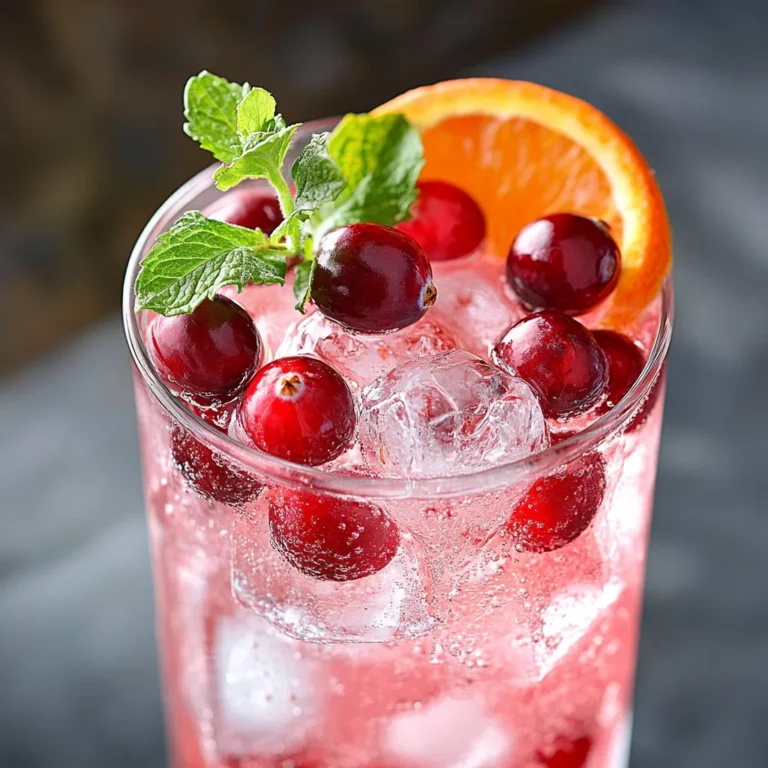 The Cranberry Orange Sparkler is a vibrant and refreshing drink that captures the essence of celebration with its delightful mix of flavors. Combining the tartness of unsweetened cranberry juice with the bright, zesty notes of freshly squeezed orange juice, this sparkler is the perfect addition to your holiday gatherings, brunches, or any festive occasion. The effervescence from sparkling water or club soda elevates this drink, creating a bubbly experience that is both refreshing and invigorating.