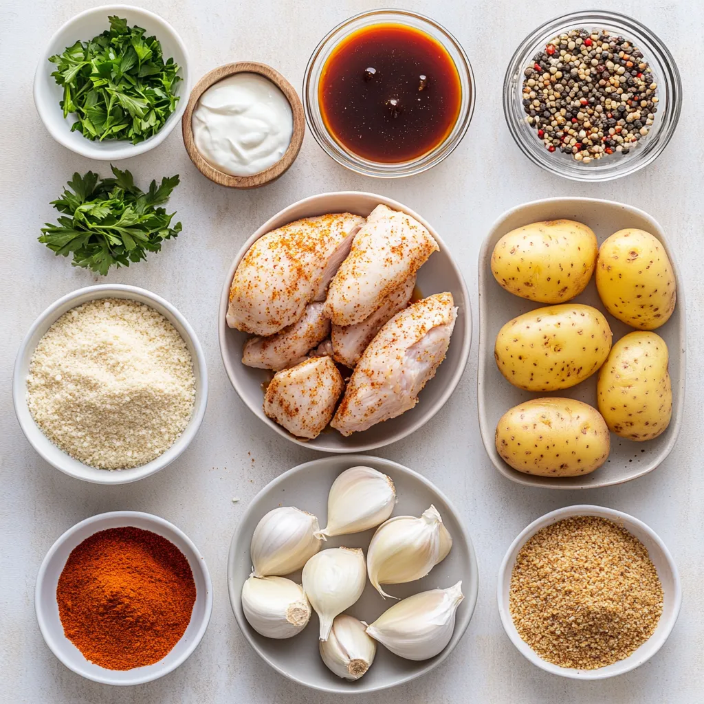 Crispy Honey BBQ Chicken with Creamy Garlic Parmesan Potatoes is a delightful fusion of flavors and textures that makes for an irresistible meal. This dish perfectly balances the sweet, sticky goodness of honey BBQ chicken with the rich, creamy allure of garlic Parmesan potatoes. Whether you’re preparing dinner for family or hosting a potluck, this dish stands out with its vibrant presentations and comforting flavors.