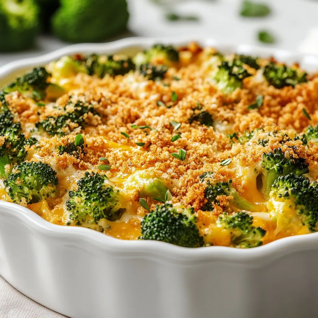 This Cheesy Broccoli Delight Casserole is a wholesome and delicious dish that perfectly marries the crispness of fresh broccoli with the comforting creaminess of cheese and rice. Ideal for family dinners, potlucks, or a cozy night in, this dish is not only easy to prepare but also packs a nutritional punch with its vibrant green ingredients. Imagine a rich blend of sharp cheddar and Parmesan cheeses enveloping tender broccoli florets with cooked rice, creating a delightful comfort food that appeals to both children and adults alike.
