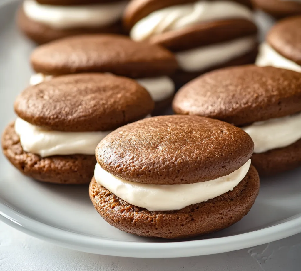Gingerbread whoopie pies are an enchanting twist on the classic gingerbread cookie that brings warmth and cheer to any gathering. With their spiced flavor, soft texture, and creamy filling, these treats capture the essence of the holiday season. Made from a blend of aromatic spices and a rich molasses batter, these whoopie pies are not just delicious but also evoke memories of cozy winter evenings and festive celebrations. Perfectly suited for any holiday table, they can be enjoyed on their own or served as part of a larger dessert spread.