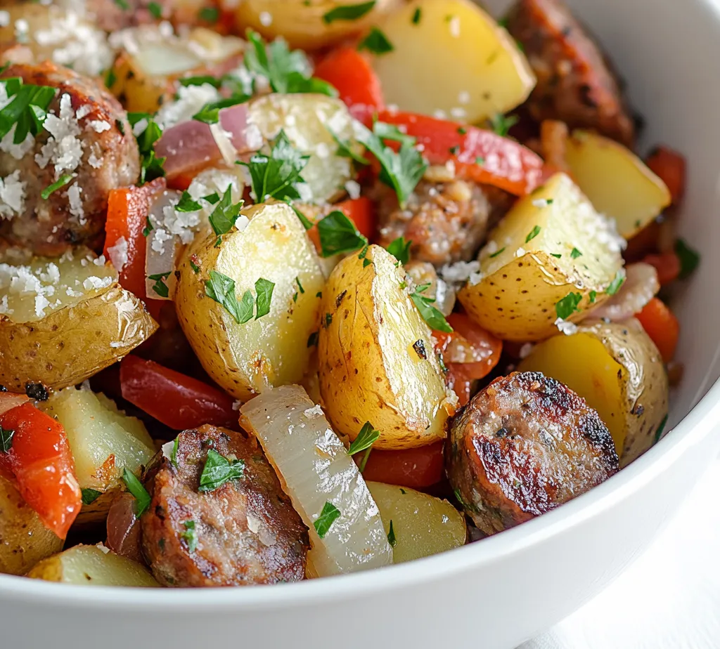 The Savory Sausage and Potato Skillet Delight is a comforting, hearty dish that's perfect for any time of the week. Combining the bold flavors of Italian sausage with tender, golden potatoes and vibrant vegetables, this recipe is not only delicious but also incredibly easy to prepare. The amalgamation of flavors from the sausage, potatoes, and aromatic spices creates a dish that warms the soul and satisfies the appetite, making it an ideal choice for family dinners, casual gatherings, or a quick weeknight meal.