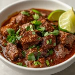 The Slow-Cooked Chile Colorado Delight is a robust and flavorful dish that captures the essence of traditional Mexican cuisine. With its warm, inviting aromas and the heartiness of slow-cooked beef, this dish is an ideal choice for gatherings or a cozy family dinner. As the beef chuck roast slow cooks, it becomes meltingly tender and absorbs a rich blend of spices and the distinct smokiness of toasted chiles. The result is a satisfying meal that not only satiates hunger but also transports you to the heart of culinary culture.