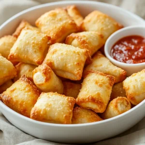 Exploring the joy of homemade snacks can be rewarding, especially when they are as delightful as pizza rolls. These Cheesy Delight Homemade Pizza Rolls are not just simple to make but are packed with flavor and ooze melty cheese. The combination of gooey mozzarella, savory pepperoni, and a blend of spices creates a perfect appetizer or snack that is sure to please both children and adults alike. Their crispy exterior gives way to cheesy goodness with every bite, making them a hit at any gathering.