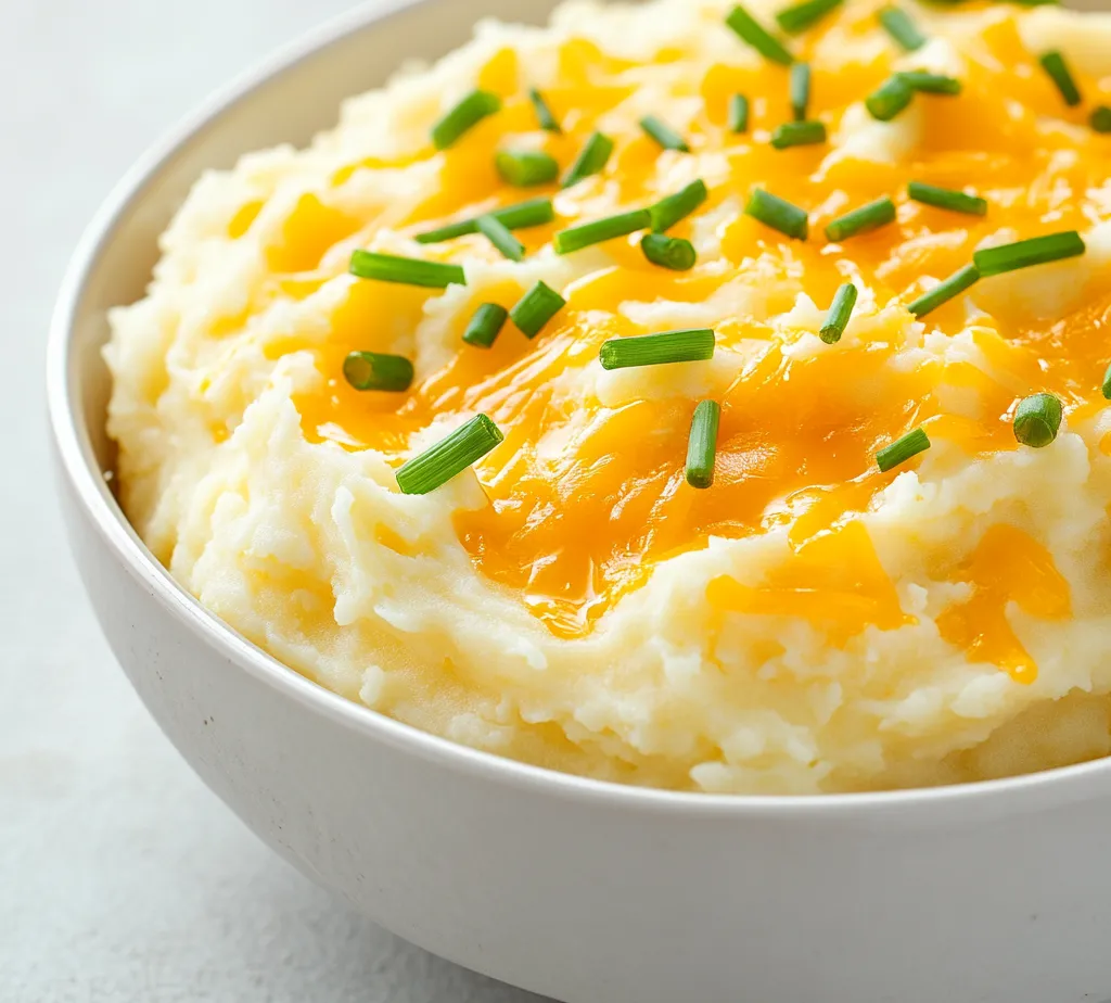 Cheesy mashed potatoes are the ultimate comfort food that can elevate any meal with their irresistible creaminess and decadent flavor. These mashed potatoes are not just a side dish; they are a savory delight that brings warmth and satisfaction to your dining experience. The rich combination of sharp cheddar cheese, smooth cream cheese, and creamy butter ensures that every bite is a delightful experience, making this dish a favorite for many.