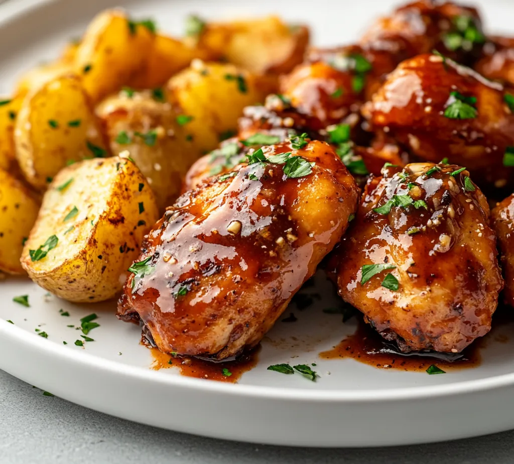 Crispy Honey BBQ Chicken with Creamy Garlic Parmesan Potatoes is a delightful fusion of flavors and textures that makes for an irresistible meal. This dish perfectly balances the sweet, sticky goodness of honey BBQ chicken with the rich, creamy allure of garlic Parmesan potatoes. Whether you’re preparing dinner for family or hosting a potluck, this dish stands out with its vibrant presentations and comforting flavors.
