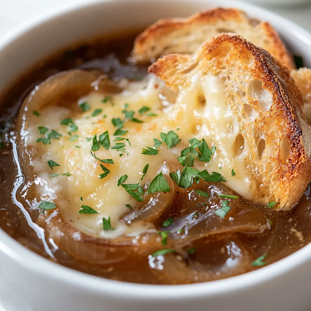 The alluring aroma of freshly caramelized onions wafting through the kitchen is a comforting embrace, inviting everyone to gather around the table. French onion soup, with its rich flavors and elevated textures, has become a beloved staple for many home cooks. This Savory Slow Cooker French Onion Soup Extravaganza offers a beautiful marriage of simplicity and distinct taste, turning a classic recipe into a hassle-free slow-cooked delight. The slow cooking method allows for the full potential of flavors to develop, making each bowl a cozy meal that's perfect for chilly evenings or special occasions.