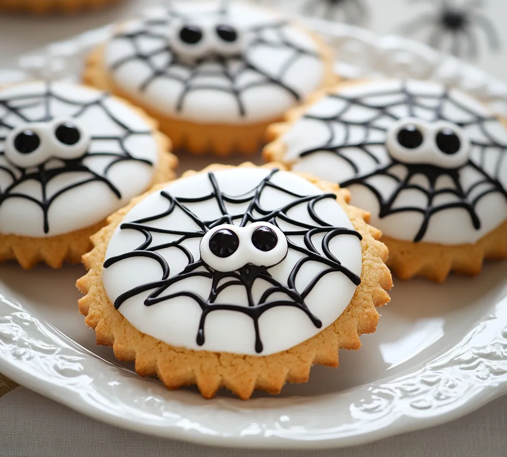 The Spooktacular Spider-Web Cookies offer an exciting and festive treat perfect for Halloween celebrations. With their delightful flavors and whimsical design, these cookies are sure to wow both kids and adults alike. These cookies combine a buttery, sweet cookie base with a rich and smooth icing that takes them to another level of creativity and taste. The raised patterns of icing mimic real spider webs, making them the perfect centerpiece for a Halloween party or a fun activity for kids before trick-or-treating.