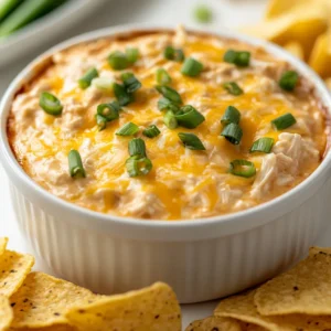 The Smoky BBQ Chicken Dip Extravaganza is a delightful twist on traditional party dips, masterfully blending flavors that evoke comfort and indulgence. Imagine the rich, savory taste of shredded chicken harmonizing with the smoky sweetness of barbecue sauce, complemented by the creaminess of cream cheese and ranch dressing. The addition of sharp cheddar ties the whole dish together, creating an irresistible dip that’s both flavorful and satisfying.