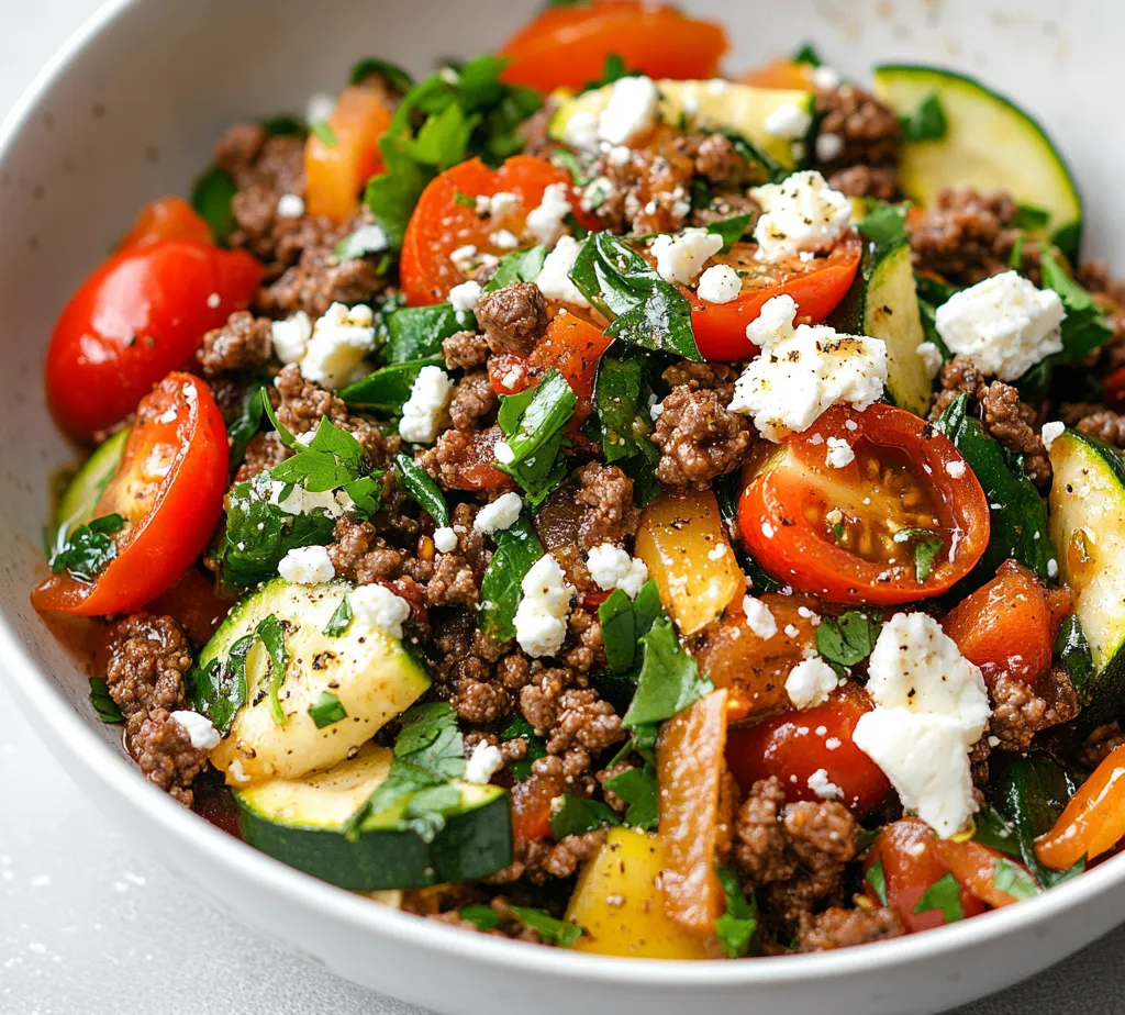 The Mediterranean Ground Beef Stir-Fry is a delightful dish that combines the robust flavors of Mediterranean cuisine with the convenience of a quick meal. This dish captures the essence of fresh vegetables, savory spices, and lean protein, making it a perfect option for a weeknight dinner or a lunch packed with flavor. The combination of sautéed ground beef with vibrant vegetables results in a colorful and appetizing stir-fry that is sure to please.