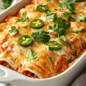 Cheesy Chicken Enchiladas are a delightful dish that brings the vibrant flavors of Mexican cuisine right to your kitchen. Renowned for their creamy texture and rich flavor profile, these enchiladas combine tender shredded chicken with a melty cheese filling, all encased in soft corn tortillas. The beauty of this dish lies not just in its flavor, but also in its home-cooked appeal, making it an ideal meal for family gatherings or weeknight dinners alike.