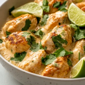 The allure of tropical flavors can effectively transport us to sunny shores, and Coconut Lime Chicken Delight does exactly that. Combining tender chicken breasts with a rich coconut milk sauce infused with zesty lime, this quick yet sophisticated dish promises to captivate your taste buds. The unique balance of savory and citrus elevates your dining experience, making it ideal for any weeknight dinner or special gathering. Whether served with fragrant rice or a side of vibrant vegetables, this recipe is a celebratory homage to the warm, sun-soaked flavors of the tropics.