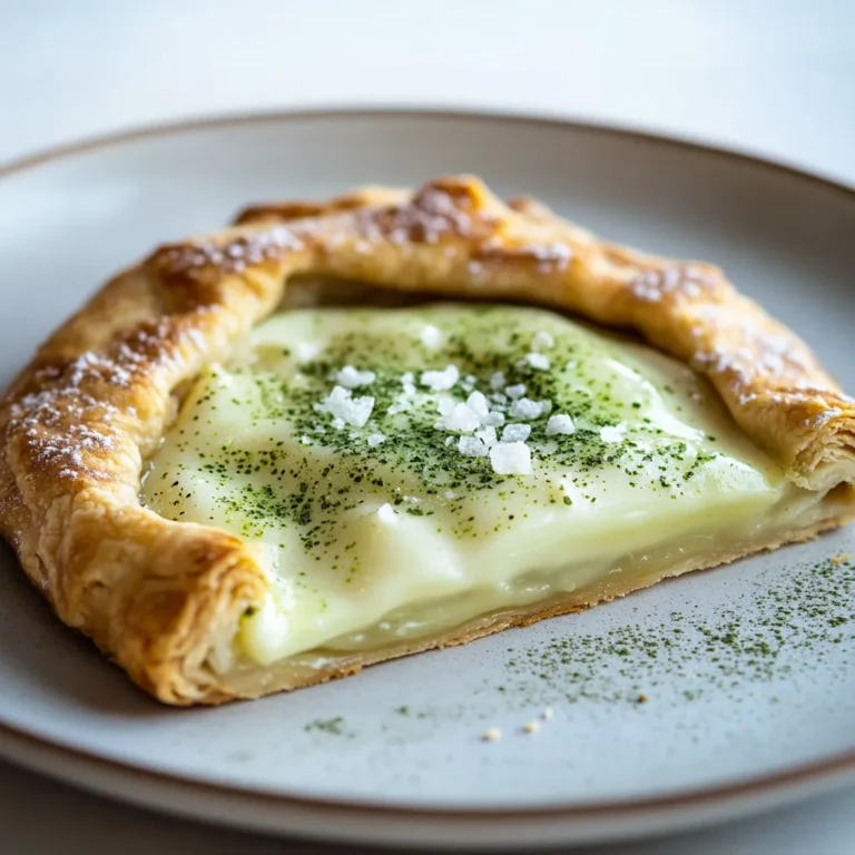 The Matcha White Chocolate Galette is a delightful pastry that exudes a unique combination of earthy matcha and sweet white chocolate delights. Matcha, a finely ground powdered green tea, offers a sophisticated flavor that stands out beautifully against the creaminess of white chocolate. This galette is a fantastic representation of how these contrasting elements create a harmonious dessert that is not only delicious but also visually appealing.