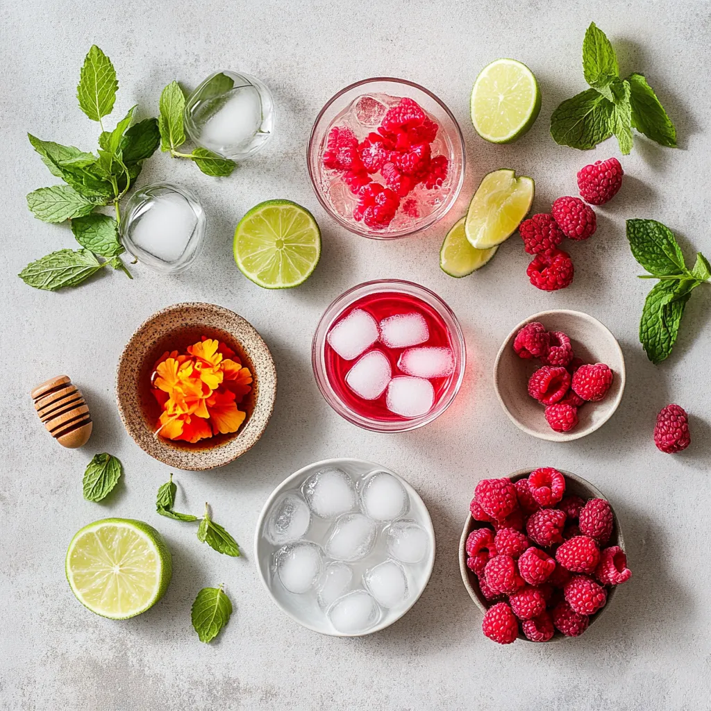 The Raspberry Hibiscus Refresher is a vibrant and delightful beverage perfect for those warm sunny days when you crave something refreshing. This easy-to-make drink captures the essence of summer, combining floral notes from dried hibiscus flowers with the tart sweetness of fresh raspberries and a zing of lime juice. Not only does it look stunning with its deep red hue, but it also provides a beautiful balance of flavors that tantalize your taste buds.